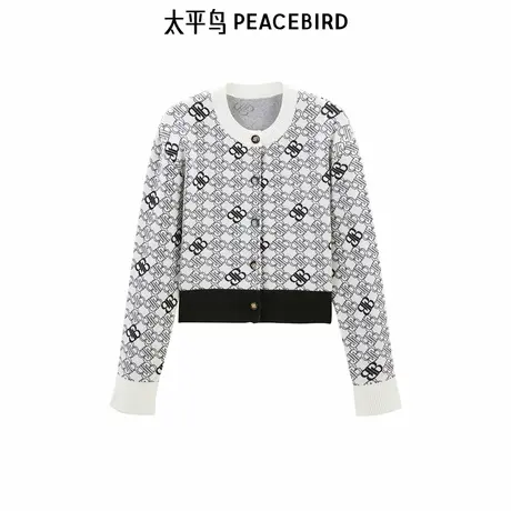 圆领老花开衫图片