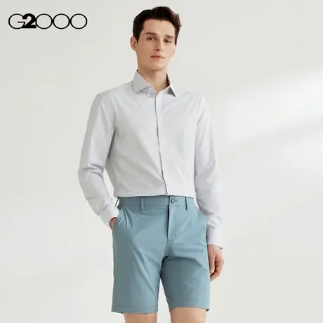 【免烫】G2000男装SS25商场同款棉质舒适弹性防皱条纹长袖衬衫商品大图