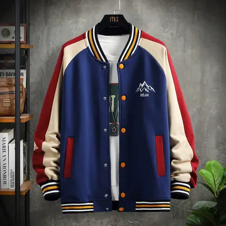 青少年春秋季棒球服男初中高中学生男孩夹克帅气外套潮流大童男装商品大图