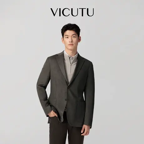 VICUTU威可多男士单西服绵羊毛舒暖西服日常休闲商务通勤百搭外套图片