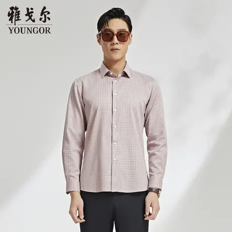 【凉感衬衫】D系雅戈尔衬衫秋季商务休闲DP免烫格子长袖衬衫男商品大图