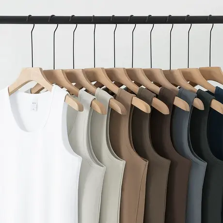 白色背心男士冬季内穿运动坎肩无袖t恤加绒加厚保暖紧身打底马甲商品大图