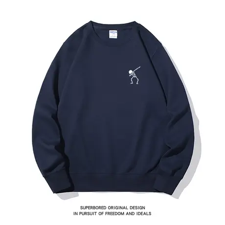 街头嘻哈印花圆领卫衣男小众设计感秋季新款宽松休闲套头长袖上衣商品大图