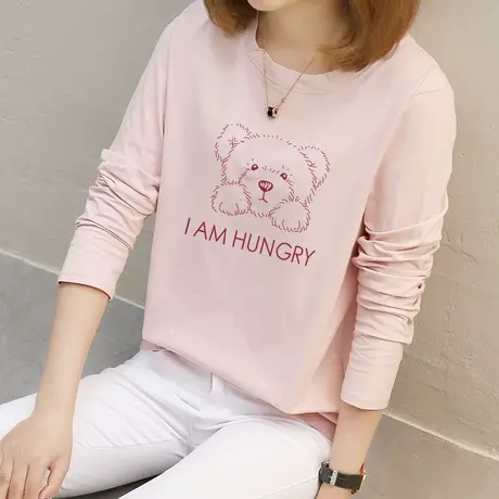 春装打底衫2023年新款纯棉内搭学生韩版上衣纯棉宽松长袖t恤女潮商品大图