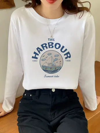 春秋装白色仿棉长袖t恤女2023新款冬季德绒洋气内搭打底衫上衣服商品大图