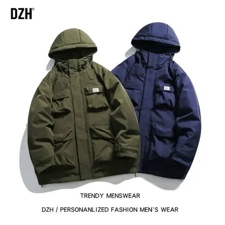 男士工装棉服男2023新款冬季加厚潮牌冬装外套连帽情侣棉衣防寒服商品大图
