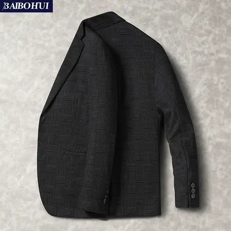 百搭黑色小西装外套男士秋季潮流新款修身单件上衣商务休闲西服男商品大图