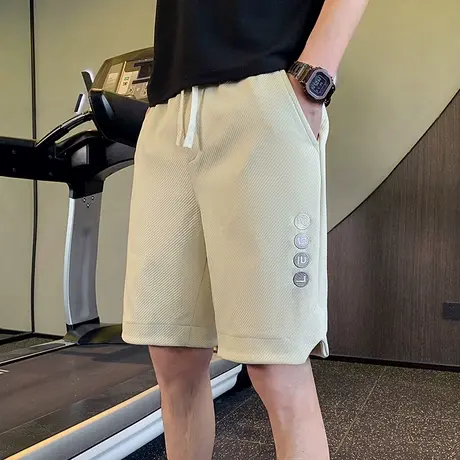 夏季男士短裤五分裤裤子沙滩裤宽松休闲潮牌时尚潮流运动刺绣卫裤商品大图