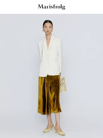 【会员价1228元】玛丝菲尔春季新款白色职场西装外套修身知性优雅图片