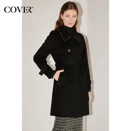 COVER冬季羊毛易打理气质毛呢大衣图片
