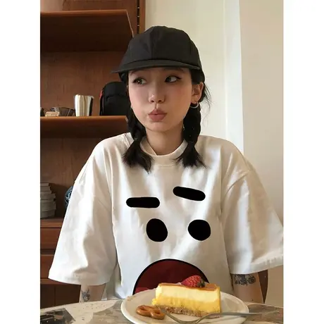 纯棉重磅设计感oversize短袖t恤女夏季新款小众宽松半袖上衣体恤图片