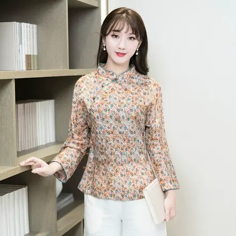 筠雅唐装中国风女装茶服旗袍式上衣夏款复古小个子禅意中式女装图片