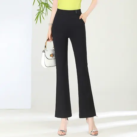 小个子喇叭裤女春夏显瘦长裤2023新款高腰直筒微喇裤休闲西装裤子商品大图