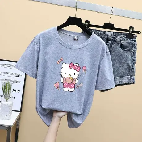 ins短袖t恤女2023年新款韩版宽松网红上衣卡通学生体恤打底衫夏季图片