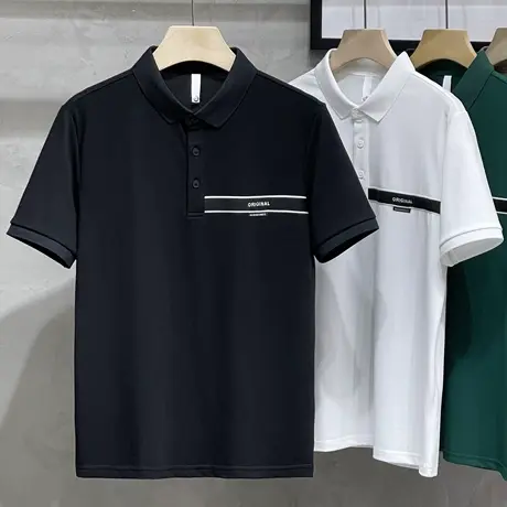 商务短袖polo衫男潮牌ins高端男装上衣服潮流男士t恤夏季2023新款商品大图