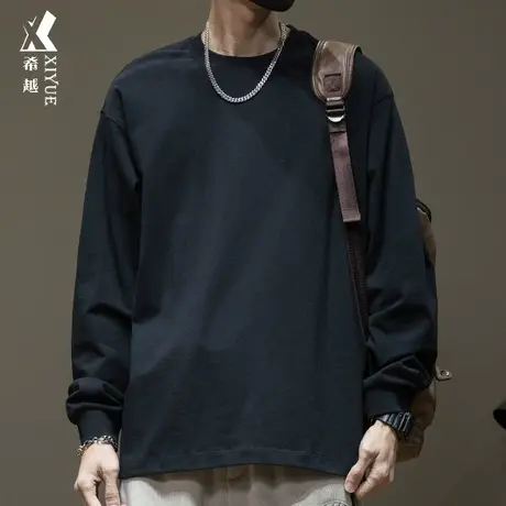 秋冬男款长袖T恤男小衫高级感男装卫衣男士宽松大码打底衫单衣潮商品大图