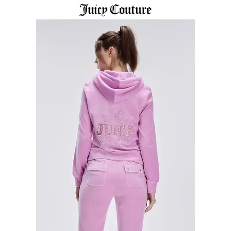 Juicy Couture橘滋外套女2024年春季新款美式经典烫钻天鹅绒上衣图片