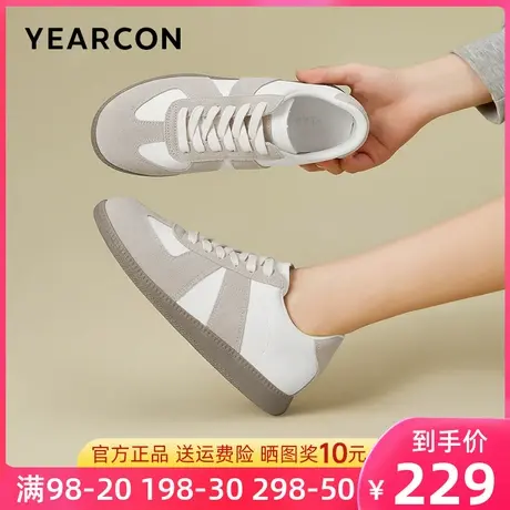 意尔康女鞋2023秋季新款德训鞋女平底鞋舒适软底运动休闲鞋小白鞋商品大图