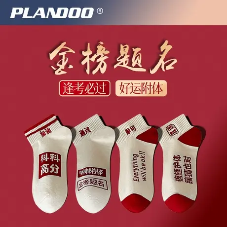 金榜题名袜子男纯棉2025考试逢考必过青少年学生短袜励志状元袜女商品大图