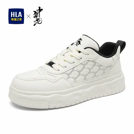 HLA/海澜之家国潮中华龙男鞋新款透气增高百搭板鞋休闲小白鞋商品大图