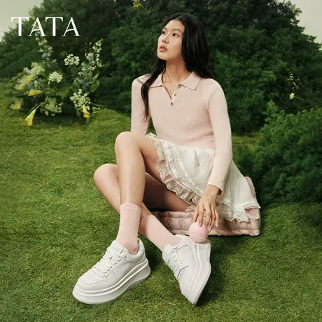 【直播下架】 TATA他她小白鲸厚底小白鞋商品大图