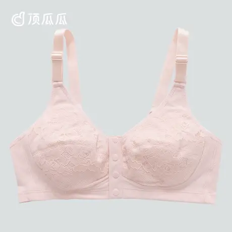 顶瓜瓜老年文胸四季款顶呱呱粉色前开扣无钢圈老年高弹背心式文胸商品大图