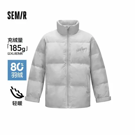 [商场同款]森马羽绒服男2024冬新款潮流晕染印花外套宽松立领上衣商品大图