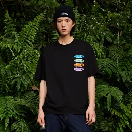 雅戈尔奥莱 GY男装夏季多彩字母印花清爽透气男士短袖商品大图