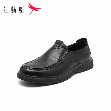 红蜻蜓男鞋舒适真皮商务皮鞋男士乐福鞋休闲一脚蹬爸爸鞋WHA25850商品大图