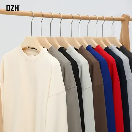 男士纯色极简风卫衣男春秋款潮牌宽松休闲上衣2023新款情侣长袖男图片