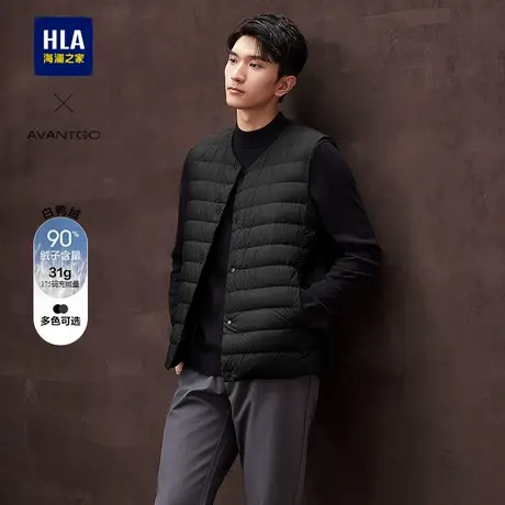 HLA/海澜之家轻商务经典系列羽绒马甲2025秋冬新款保暖轻便马甲男商品大图
