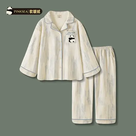 睡衣女秋可外穿保暖薄软秋冬长袖套装2025新款高级感大码家居服商品大图