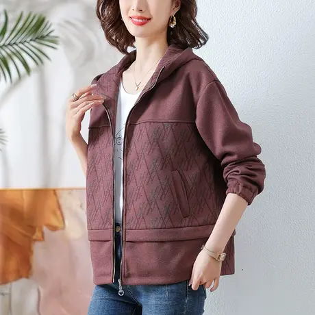 中老年妈妈秋冬季外套宽松加大码女装洋气休闲加绒加厚显瘦棉衣服商品大图