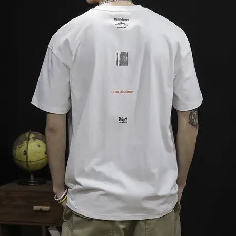 短袖t恤男夏季宽松ins潮牌2024新款胖子大码加肥加大男士体恤半袖商品大图