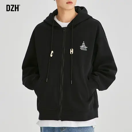 男士开衫卫衣男连帽潮牌秋季男装2024新款休闲外套宽松夹克衫上衣商品大图