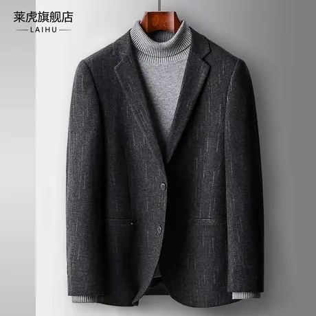 秋冬季休闲呢子西服上衣新款商务百搭帅气高端男士单件小西装外套商品大图