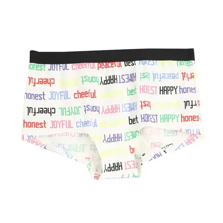 平角内裤女 无痕夏季透气冰丝性感印花学生 宽松大码四角裤女胖mm商品大图