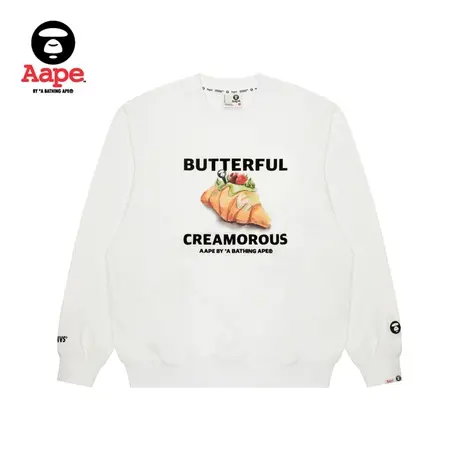 Aape联名B&C黄油与面包猿颜牛角包印花圆领卫衣9693XXL商品大图
