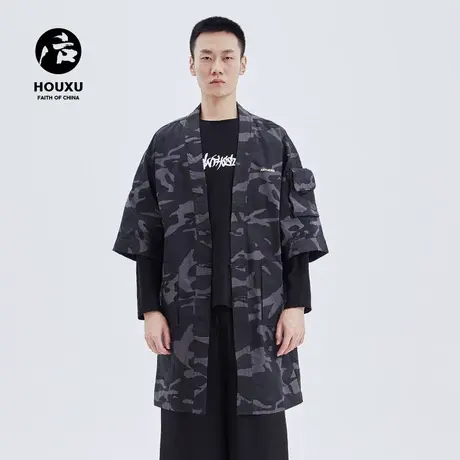 后序古装汉服男春季国潮嘻哈迷彩工装外套男盘扣 唐装男潮牌 复古商品大图