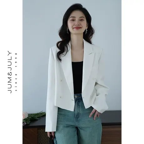 嘉茱莉2025春季新款休闲西装外套女高级感短款小个子西服上衣小众商品大图
