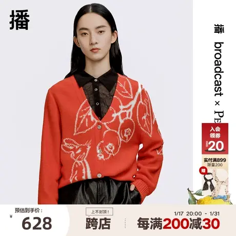 播商场同款新年Peter Rabbit联名2023秋V领开衫女BDQ1UD0350图片