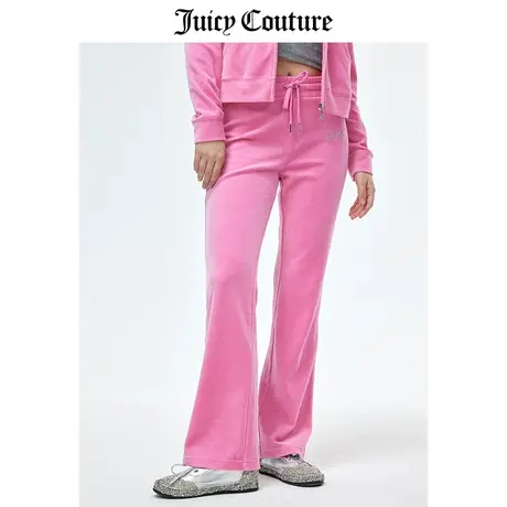 Juicy Couture橘滋休闲裤女春季新款美式运动直筒微喇天鹅绒长裤商品大图