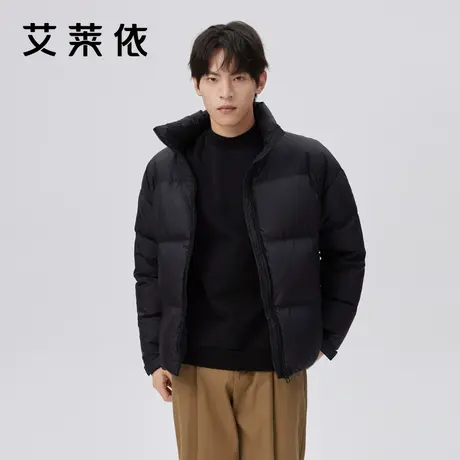 艾莱依立领羽绒服男简约时尚鸭绒短款休闲通勤冬季外套2022年新款商品大图