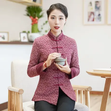 筠雅唐装女冬棉袄加厚保暖旗袍棉衣棉服改良茶服女中式女装23J727图片