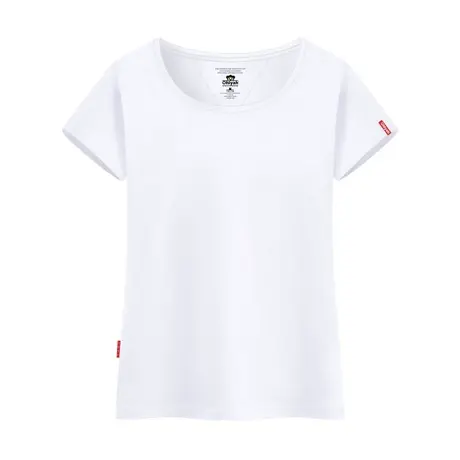Ohlyah短袖女2023新款白色T恤圆领情侣装修身棉学生简约班服定制图片
