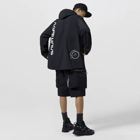 Aape男装春夏猿颜魔术贴字母幻彩印花贴袋休闲短裤6726XXG商品大图