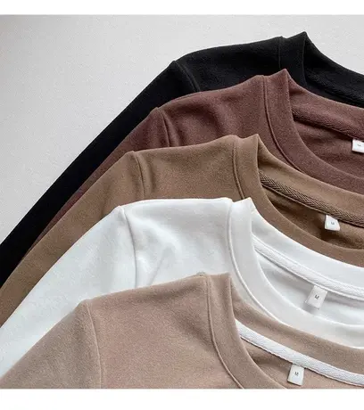 双面德绒打底衫女冬季加绒加厚2023新款洋气大码高领秋冬保暖内衣商品大图