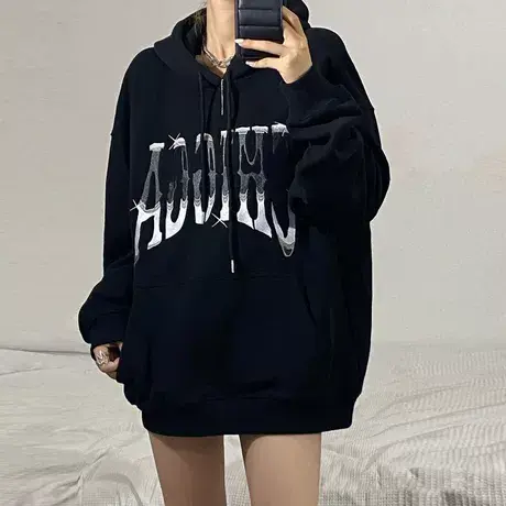 早秋上衣慵懒卫衣炸街高级感秋款加绒加厚超火cec胖mm大码女装潮商品大图