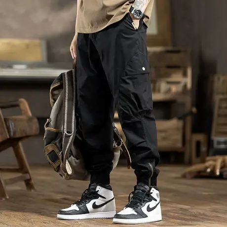 秋冬时尚潮流复古男士纯色直筒百搭休闲工装裤宽松大码舒适长裤商品大图