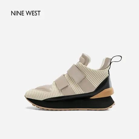NineWest/玖熙时尚运动鞋女春夏新款魔术贴百搭休闲鞋厚底增高图片